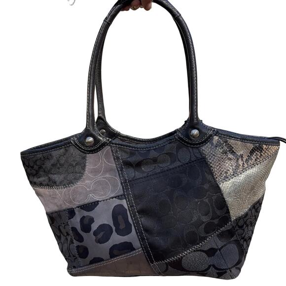 Coach Bleecker Patchwork Tote Y2K shoulder handbag - Picture 2 of 5